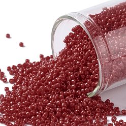 (45) Opaque Pepper Red Toho runde Rocailles, japanische Rocailles, (45) undurchsichtiges Pfefferrot, 15/0, 1.5 mm, Bohrung: 0.7 mm, über 3000pcs / Flasche, 10 g / Flasche