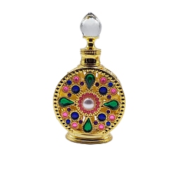 Golden Pumpsprühflaschen aus Glas und Legierung, Parfüm ätherisches Öl nachfüllbare leere Flasche, golden, 3.8x6.4x11.5 cm, Kapazität: 12 ml (0.41 fl. oz)