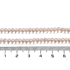Tan Glass Beads Strands, Faceted, Rondelle, Tan, 3.5x3mm, Hole: 0.4mm, about 123~127pcs/strand, 13.78 inch~14.17 inch(35~36cm)