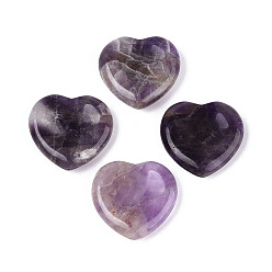 Аметист Натуральный аметист камни для беспокойства, камень большого пальца сердца, 28.5~30x29.5~31x6.5~8.5 мм