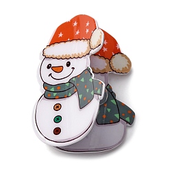 Снеговик Рождественские пластиковые заколки-коготь, аксессуары для волос для женщин и девочек, снеговик, 75x58x54 мм