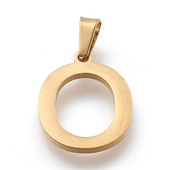 Letter O 304 подвески из нержавеющей стали, греческий алфавит, letter.o, 17x13x1 мм, отверстие : 3x6 мм