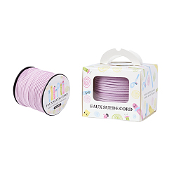 чертополох Шнуры из искусственной замши, искусственная замшевая кружева, бумажная коробка упаковка, чертополох, 3.0x1.4 мм, о 98.43yards / рулон (90 м / рулон)