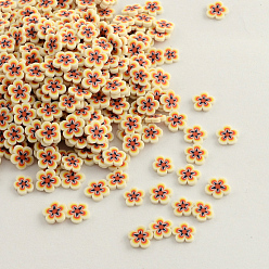 Папайя Оранжевый Ручной полимерной глины ногтей декоративные аксессуары, цветок, papayawhip, 5~6x1 мм