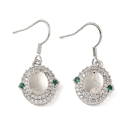 Платина Стойка из латуни с покрытием из кубического циркония крючки для сережек, без свинца и без кадмия, платина, 36x17 мм, штифты : 1 мм