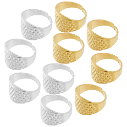 Platinum & Golden 20Pcs 2 Colors Zinc Alloy Rings, for Protecting Fingers and Increasing Strength, Assistant Tool, Platinum & Golden, 15x16mm, 10pcs/color