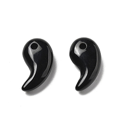 Black Onyx Подвески из натурального черного оникса, прелести магатама, окрашенная и подогревом, 20.5~23.5x11~16.5x5.5~6 мм, отверстие : 1.8 мм
