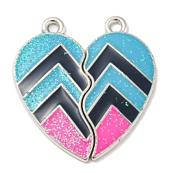 Arrow Подвески из сплава с блестками и эмалью, без кадмия и без свинца, платина, сердце, стрелка, 29x27.5x1.5 мм, отверстие : 1.8 мм
