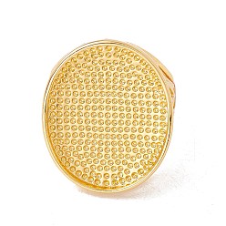 Golden Adjustable Brass Finger Rings Components, Oval Pad Ring Base Findings, Cadmium Free & Lead Free, Golden, US Size 9 1/4~US Size 12 3/4(19~22mm), 2~18mm, Tray: 20.7x25.5mm Inner Diameter