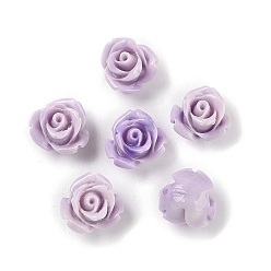 Лиловый Синтетические бусины, окрашенные в ракушки, цветок, два тона, сирень, 10x7.5 мм, отверстие : 1 мм