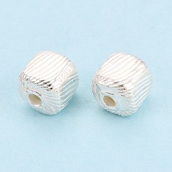 Серебро 925 бусины из стерлингового серебра, кубические, с печатью 925, серебряные, 7.5x7x7 мм, отверстие : 1.8 мм