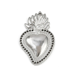 Нержавеющая Сталь Цвет 304 подвески из нержавеющей стали, очарование священного сердца, цвет нержавеющей стали, 25x15.5x2.5 мм, отверстие : 1.2 мм