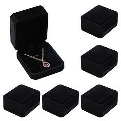 Черный Бархатную коробочку кулон, квадратный, чёрные, 8.25x7x3.9 см