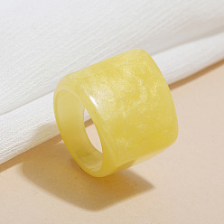 Желтый Прямоугольные акриловые кольца для женщин, желтые, внутренний диаметр: 17 мм