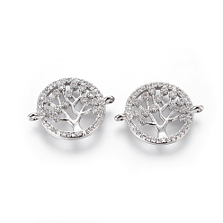 Платина Латунные микро проложить кубических ссылки циркония, древо жизни, платина, 15x20x3 мм, отверстие : 1 мм