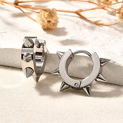 Нержавеющая Сталь Цвет Устойчивые к потускнению 201 серьги-кольца из нержавеющей стали с 304 штифтами из нержавеющей стали, цвет нержавеющей стали, 18x4 мм