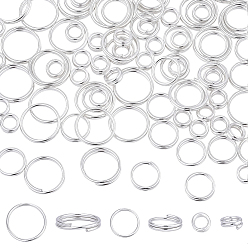 925 Sterling Silver Plated 90Pcs 3 Styles Brass Split Rings, Lead Free & Cadmium Free, Double Loops Jump Rings, 925 Sterling Silver Plated, 20~24 Gauge, 4~8x1.7~2mm, Inner Diameter: 3~6.3mm, 30pcs/style