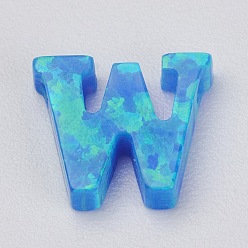 Letter W Синтетические опаловые прелести, буква.w, 10x8.5x2.5 мм, отверстие : 0.8 мм