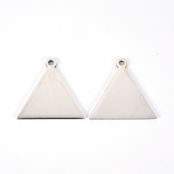 Stainless Steel Color Non-Tarnish 201 Stainless Steel Pendants, Laser Cut, Triangle, Stainless Steel Color, 30x31x1.2mm, Hole: 2.5mm