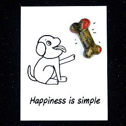 Унакит Натуральный унакит резные фигурки орнамент, для домашнего украшения рабочего стола, Подарочная карта своими руками с вдохновением, собаке кость, 20x35 мм