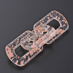 Light Salmon Transparent Acrylic Linking Rings, Quick Link Connectors, for Cable Chains Making, Twist Oval, Light Salmon, 30.5x20.5x4mm, Inner Diameter: 8x18mm