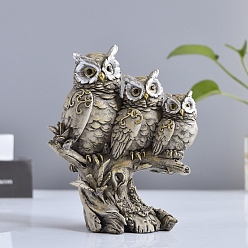 Темный Хаки Фигурки совы из смолы, для украшения рабочего стола домашнего офиса, Темный хаки, 120x70x150 мм