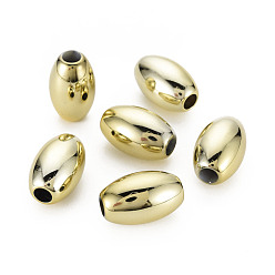Gold UV Plating Acrylic European Large Hole Beads, Oval, Gold, 21x13mm, Hole: 5mm