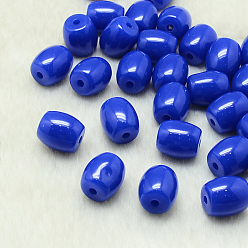 Blue Resin Beads, Barrel, Blue, 14x12mm, Hole: 2mm
