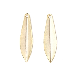 Настоящее золото 24K Латунные подвески, без кадмия и без свинца, лист, реальный 24 k позолоченный, 19x4.5x1 мм, отверстие : 1 мм