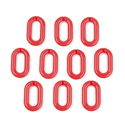 Красный Непрозрачные акриловые соединительные кольца, разъемы для быстрой связи, для изготовления кабельных цепей, несварные, овальные, красные, 27x16.5x4.5 мм, внутренний диаметр: 18x7.5 мм