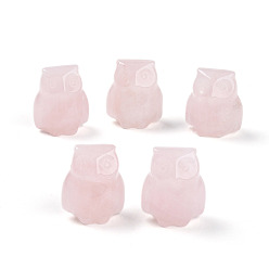Розовый Кварц Украшения для демонстрации сов из натурального розового кварца, фигурка для украшения дома, фен-шуй энергетический камень подарок для домашнего офиса украшение рабочего стола, 25~27x22~24x17~19 мм