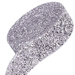 Прозрачный Блестящая смола исправления горный хрусталь (клей-расплав на спине), горный хрусталь, аксессуары для костюма, прозрачные, 30x2.5 мм, 3 двор / рулон