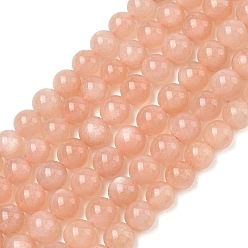 Sunstone Natural Orange Sunstone Beads Strands, Round, 6mm, Hole: 0.8mm, about 68pcs/Strand, 15.75 inch(40cm)