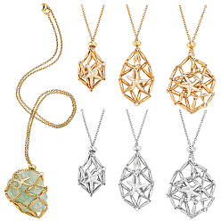 Платиновый & Золотой 6 шт. 6 стили 304 изготовление ожерелья с подвеской в виде морской звезды из нержавеющей стали, платиной и золотом, 20.08~24.02 дюйм (51~61 см), 1 шт / стиль