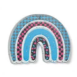 Темно-Голубой Непрозрачные акриловые подвески, 3d печать, с силой блеска, радуга, глубокое синее небо, 31.5x39.5x2 мм, отверстие : 1.6 мм