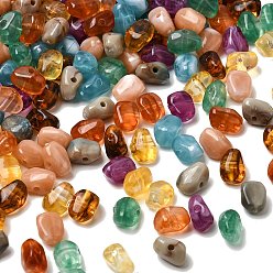 (52) Непрозрачная лаванда Непрозрачные акриловые бусины, имитирующие драгоценные камни, самородки, разноцветные, 9x7x5.5 мм, отверстие : 1.5 мм, Около 2500 шт / 500 г