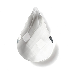 Прозрачный Прозрачное стекло большие подвески, для люстры хрустальные подвесные подвески, граненые, слеза, прозрачные, 60~63x40x16.5 мм, отверстие : 1.6 мм