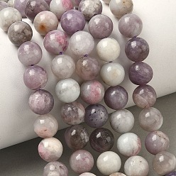 Турмалин Крашеные круглые натуральный розовый турмалин бусы пряди, 8 мм, отверстие : 1 мм, около 51 шт / нитка, 15.3 дюйм