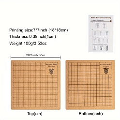 (932FM) Темно-синий аква-матовый с подкладкой Квадратная пробковая доска для вязания крючком для самостоятельного вязания спицами и крючком, с железными колышками, темно-золотистые, 20.2x20.2x1 см
