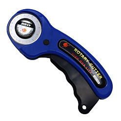 Темно-Синий 45мм вращающийся резак с ручным раскатным ножом и предохранительным замком, для ткани, обработка кожи, шитье, темно-синий, 16.5x6 см