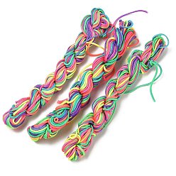 Colorful Nylon Braided Cord, Chinese Knotting Cord for Beading Jewelry Making Macrame Craft, Colorful, 2mm, about 13.12 yards(12m)/bundle, 10bundles/bag, about 131.23 yards(120m)/bag