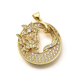 Настоящее золото 18K Стойка металлическая латунная микропрофилированная кубическая циркония подвески, долговечный, без свинца и без кадмия, бабочки прелести, реальный 18 k позолоченный, 27.5x25.5x4 мм, отверстие : 5 мм