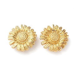 Настоящее золото 18K Подвески из латуни с покрытием для стойки, долговечный, без свинца и без кадмия, цветок ссылки, реальный 18 k позолоченный, 16x2.5~5 мм, отверстие : 1.6~2 мм