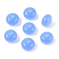 Васильковый Стеклянные бусины прозрачных цветов, пончик, васильковый, 8x5 мм, отверстие : 1.6 мм, Около 938 шт / фунт