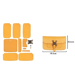 Gold DIY Leather Bag Making Kits, Rectangle, Gold, 10.5x18.5cm