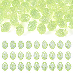 Зелено-Желтый 50 шт прозрачные акриловые бусины, лимон, Топ пробуренной, зеленый желтый, 13.5x9.5x9 мм, отверстие : 1.8 мм