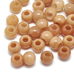 Топаз Нефрит Шарики нефрита природного топаза, бусины с большим отверстием, рондель, 12x10 мм, отверстие : 5 мм