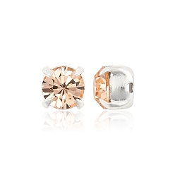 90300 Light Peach Preciosa® maxima crystal в пришивной чашке, чешский хрусталь, с настройками латуни, 719 37 085 шатон (круглый), серебряные, 90300 светло-персиковый, ss 29 (6.15~6.35 мм)
