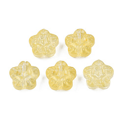 Желтый Прозрачные брызги, окрашенные распылением, цветок, желтые, 12.5x13x6 мм, отверстие : 1 мм