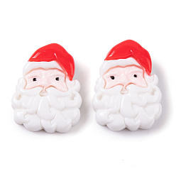 Santa Claus Рождественские украшения, тема, непрозрачная смола, декодированные кабошоны, Дед Мороз, 23.5x18.5x6 мм